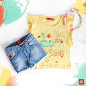 shores y remeras para niñas Emmo verano 2019