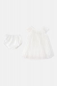 vestido blanco plisado para beba Baby cottons verano 2019 vestido blanco plisado para beba Baby cottons verano 2019