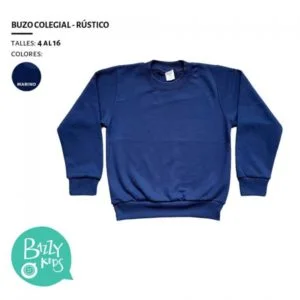 Buzo algodon rustico colegial Bazzy kids 2019