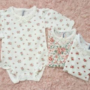 body con rosas y puntilla para beba Pio Piu bebes otoño invierno 2019