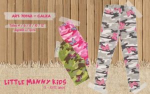 calza niña estampa camuflada Little manny otoño invierno 2019