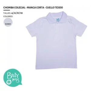 chomba blanca lisa colegial Bazzy kids 2019