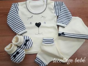 conjunto algodon para bebe Lecollage otoño invierno 2019