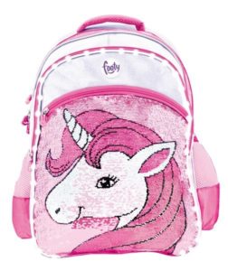 mochila colegial Footy 2019 unicornio lentejuelas y led