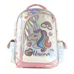 mochila metalizada unicornio escolar 2019