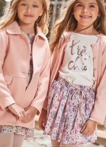 pollera plisada cardigan y saco paño rosa niña Anavana otoño invierno 2019 pollera plisada cardigan y saco paño rosa niña Anavana otoño invierno 2019