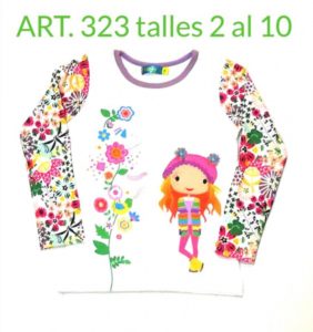 remera con mangas floreadas niñas Flow Kids otoño invierno 2019