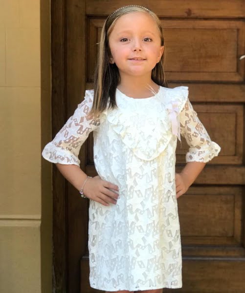 constante lotería prefacio vestido blanco de fiesta para niña Gro web otoño invierno 2019 | Minilook