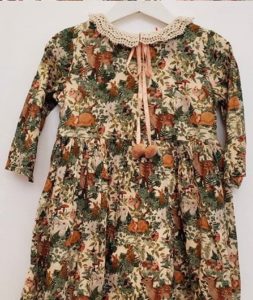 vestido mangas largas estampa colores tierra niña Little Akiabara invierno 2019