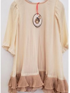 vestido mangas largas plisado fiesta niña Little Akiabara invierno 2019