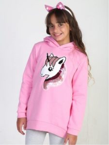 buzo algodon con capucha unicornio niña urbanito invierno 2019 buzo algodon con capucha unicornio niña urbanito invierno 2019
