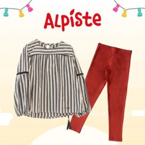 camisola a rayas con calza gamuzada niña alpiste otoño invierno 2019