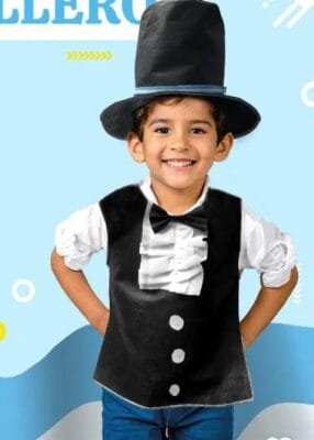 Galera y chaleco de caballero en friselina Disfraz 25 de mayo
