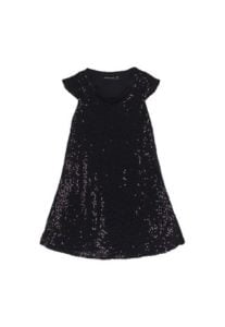 vestido negro con brillo para niñas Mapamondo invierno 2019