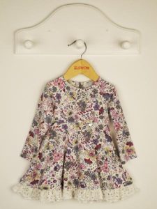 vestido algodon estampado con puntilla beba mangas larga lelefantino invierno 2019 vestido algodon estampado con puntilla beba mangas larga lelefantino invierno 2019