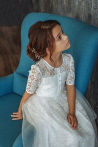 vestido blanco de encaje mangas cortas de niña para comunion vestido blanco de encaje mangas cortas de niña para comunion