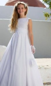 vestido blanco de niña para comunion top de broderie