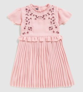 vestido rosa niña falda plisada verano 2020
