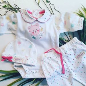 boby y pantalon beba globito verano 2020