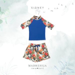 conjunto de short de baño y remera uv niño Madrehija verano 2020