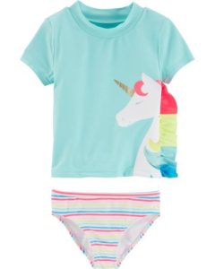 malla remera bombacha para niñas unicornio verano 2020