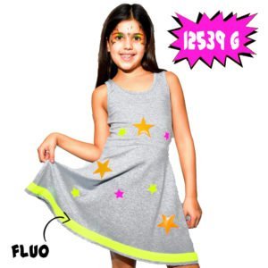 vestido estampa estrellas fluor niña dilo tu verano 2020