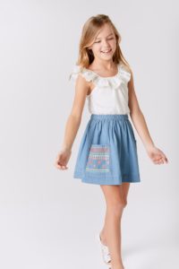 pollera bordad plisada denim niñas teens Rapsodia Girls verano 2020
