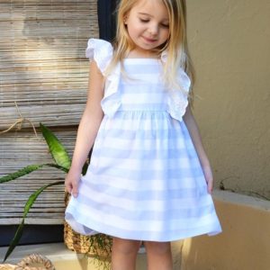 vestido a rayas para niña gro verano 2020