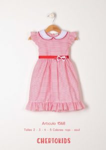 vestido a rayas rojo niña verano 2020 Chertokids vestido a rayas rojo niña verano 2020 Chertokids