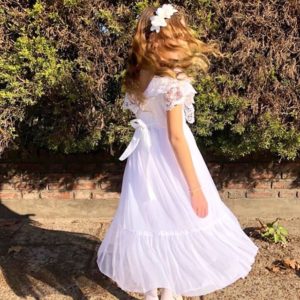 vestido mangas cortas de comunion 2019