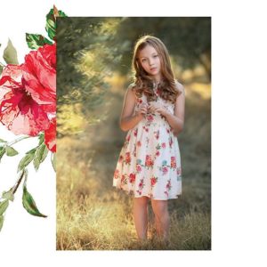 vestido niña blanco con flores rojas Magdalena esposito verano 2020