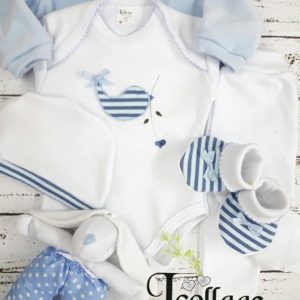 ajuar con body para bebe lecollage verano 2020