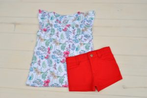short gabardina y blusa estampada nena Croxi cx verano 2020