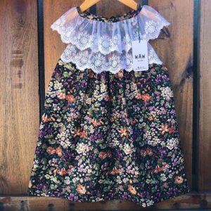 vestido floreado con puntilla niña waw verano 2020