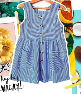 vestido camisero a rayas niña babu verano 2020