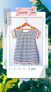 vestido para niña casual a rayas con pompones babu verano 2020 vestido para niña casual a rayas con pompones babu verano 2020