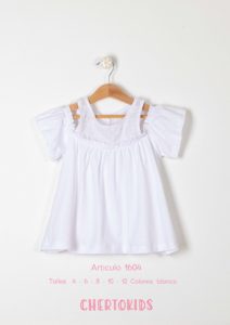 blusa blanca niña niña verano 2020 Chertokids