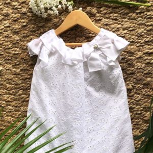 blusa broderie blanca niña