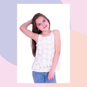 blusa de encaje para niña