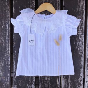 blusa blanca con cuello nina Waw verano 2021