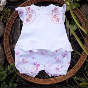 conjunto short y remera borada beba globito verano 2021