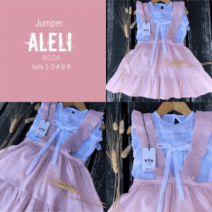 falda rosa con tiradores nina Waw verano 2021 falda rosa con tiradores nina Waw verano 2021