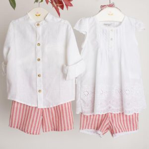 camisa blanca y short rojo nino navidad ano nuevo 2020