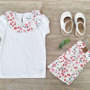 remera volado y short estampado beba navidad ano nuevo 2020 te como a besos