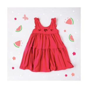 vestido rojo algodon beba lelefantino vestido rojo nina navidad ano nuevo 2020