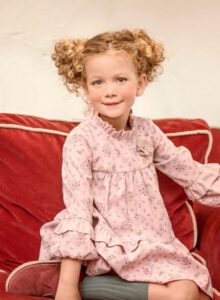 vestido para nina en tono rosa y gris scaled