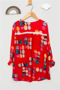 vestido estampado mangas largas nena santa bohemia kids invierno 2023