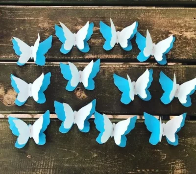Mariposas en celeste y blanco Decoracion dia de la bandera Argentina