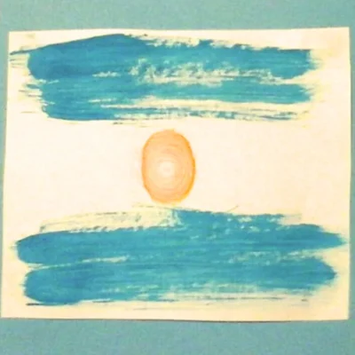 bandera argentina pintada con tempera