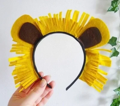 Diadema decorada con fieltro en forma de leon diadema decorada con fieltro